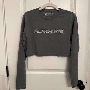 Alphalete Gray Crop Tee - Size Small (Good Used Condition)